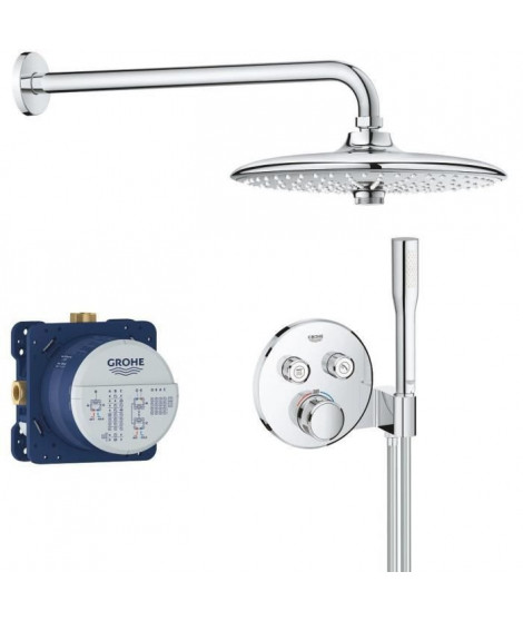 GROHE Set de douche encastré Grohtherm SmartControl 34744000 - Tete 3 jets - Chrome