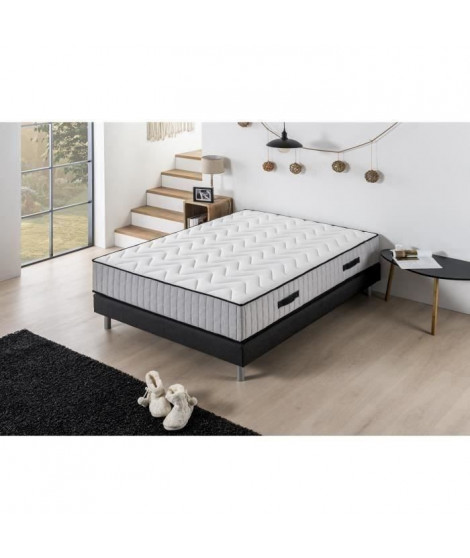 HOTEL SUPREME Ensemble Matelas + Sommier 160 x 200 - Ressorts - 7 zones - Ferme - 27 cm