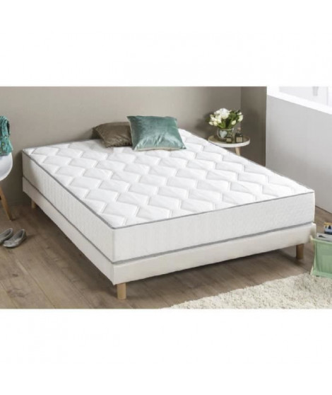 Ensemble HYVYYS matelas + sommier 140 x 190 - Ferme - 23 cm - 550 ressorts - DEKO DREAM