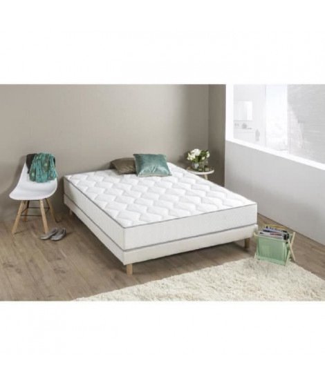 Ensemble matelas + sommier HYVYYS 160 x 200 - Ferme - 23 cm - 650 ressorts - DEKO DREAM