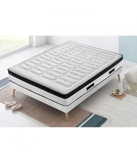 BOBOCHIC Matelas COCOONING 160x200 cm - 26 cm - Mémoire de Forme - Ferme - Anti Acariens et Anti Bactériens