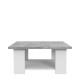 PILVI Table basse - Blanc et béton gris clair - L 90 x P 90 x H 31 cm