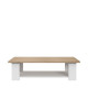 PILVI Table basse rectangulaire - Blanc et chene sonoma - L 110 x P 60 x H 31 cm