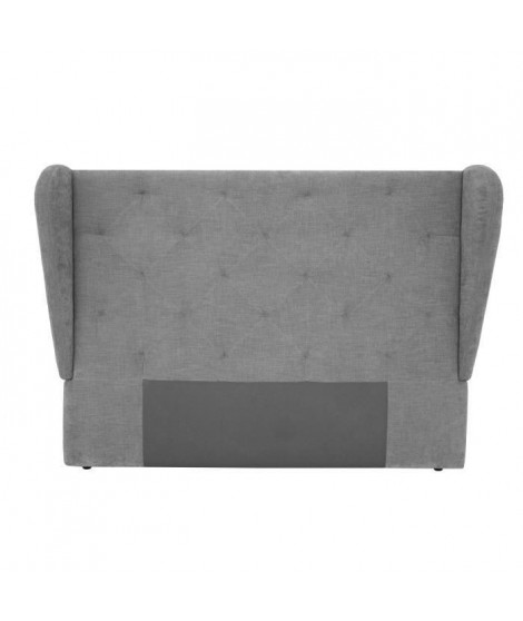 Tete de lit 200x150 cm - Tissu gris - STELLA