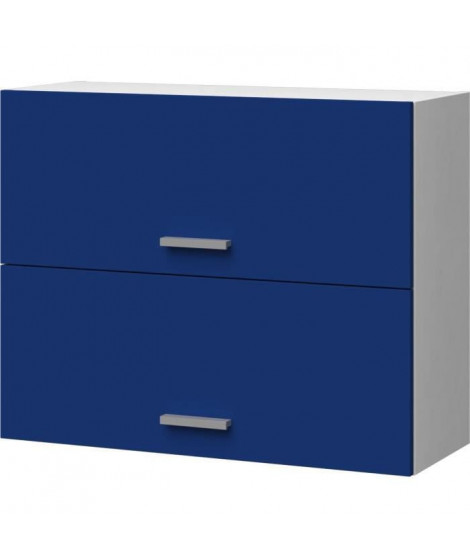 EXTRA - Meuble haut de cuisine 80cm 2 Portes a projection  -  Bleu Mat