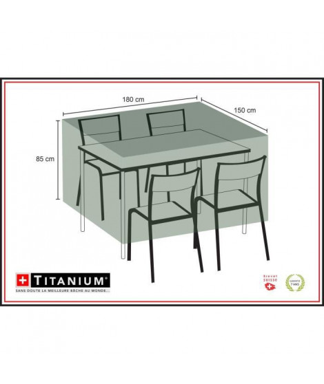 Housse pour table rect + chaises 180 - Noire