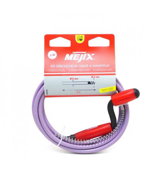 MEJIX Déboucheur d'évier gainé 3 m Ø8 mm