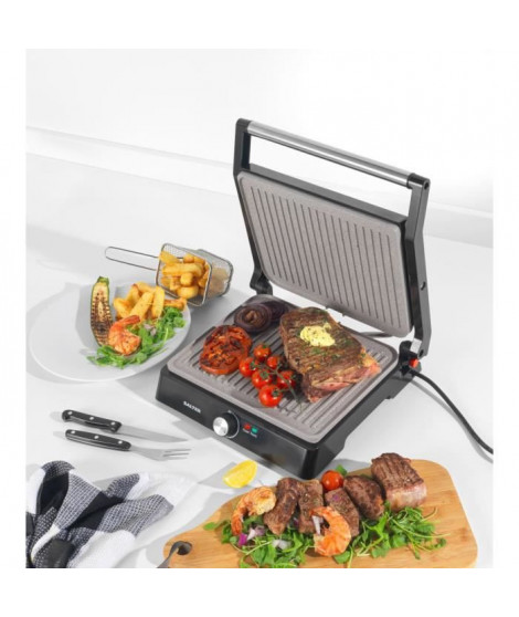 SALTER XL Health and Panini Grill - 2200W - 2 surfaces de cuisson - Bac d'égouttement - Contrôle de la température