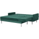 Canapé d'angle 3 places réversible - Velours vert - Pieds en métal - L 286 x P 169 x H 80 cm - ISTANA