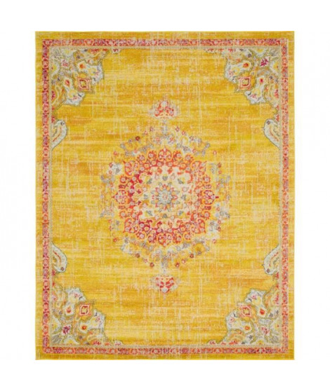 NEW ASMA Tapis de salon Shaggy - Style berbere - 150 x 220 cm - Creme et Gris