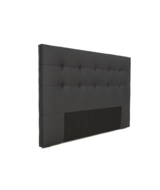 Tete de lit 165 x 100 cm capitonnée - Simili Noir - Pour couchage 140 et 160 - ARGOS