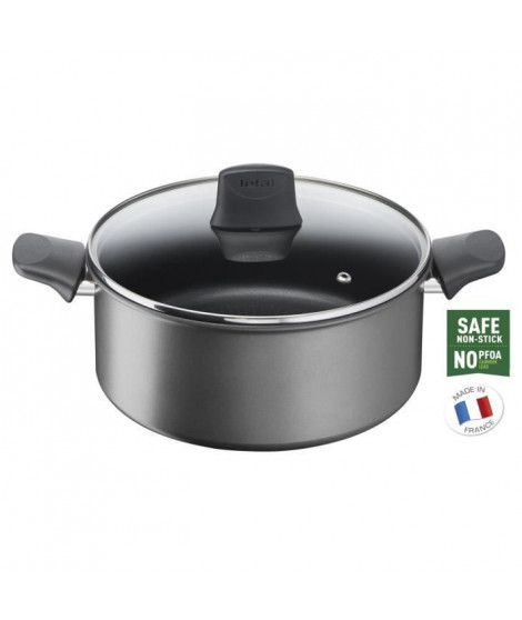 TEFAL G2874602 La Recyclée faitout 24cm+Couvercle, 100% Aluminium recyclé, revetement anti-adhésif, tous feux dont induction