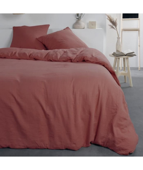 TODAY Parure de couette 220x240 cm - Gaze de Coton - Terracotta