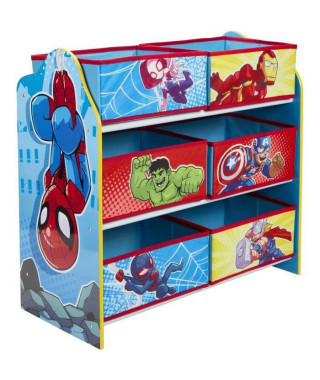 Super-héros Marvel Spider-Man - Meuble de rangement pour chambre d'enfant avec 6 bacs