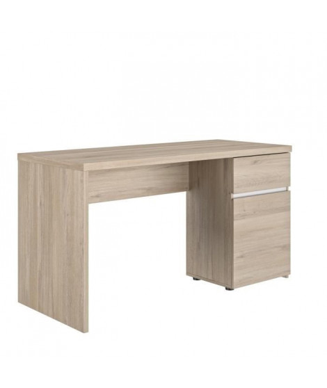 GAMI Bureau 1 tiroir 1 porte  - Grosse épaisseur - Décor chene - Made in France - L 140 x P 60 x H 75 cm - OLERON