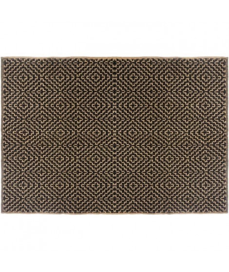ATMOSPHERA Tapis jute coton - 120x170 cm - Noir