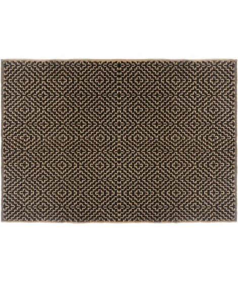 ATMOSPHERA Tapis jute coton - 120x170 cm - Noir