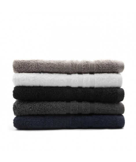 TODAY Lot de 5 Draps de bain assortis - 5 Coloris - 70 x 130 cm - 100% coton TODAY