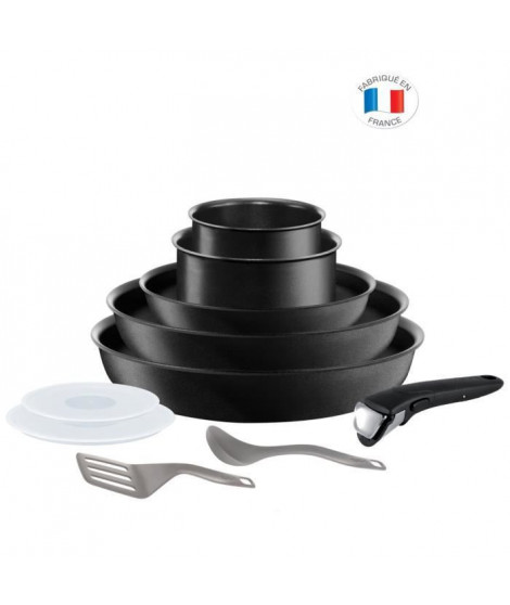 TEFAL L6749402 INGENIO EXCEPTION Noir Batterie de cuisine 10 pieces revetement anti-adhésif tous feux dont induction