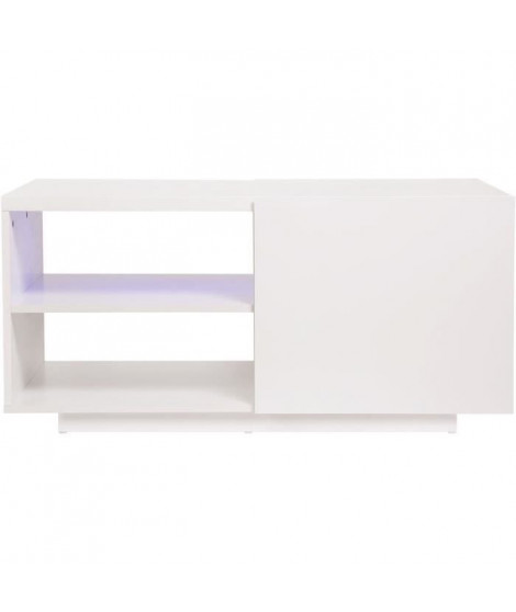 Table basse 1 porte avec luminaire LED inclus - LUX