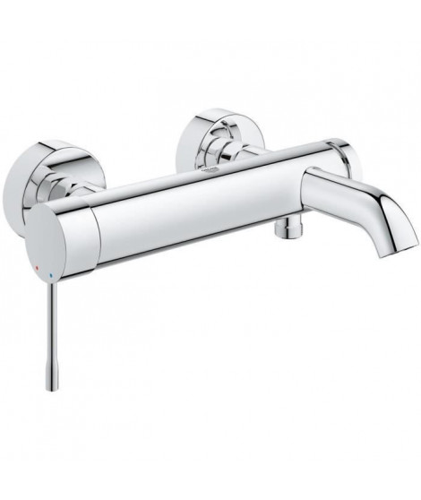 GROHE Mitigeur bain/douche mural Essence 33624001 - Limiteur de température - Clapet anti-retour - Chrome