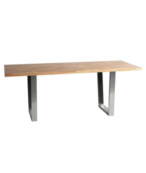 Table a manger - Décor chene et acier - L 200 x P 100 x H 76 cm - NOA