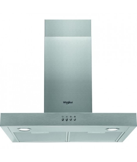 WHIRLPOOL AKR558/3IX Hotte cheminée - Evacuation ou recyclage - 432 m3 air / h max - 65 dB(A) max - 3 vitesses - L 60 cm - Inox