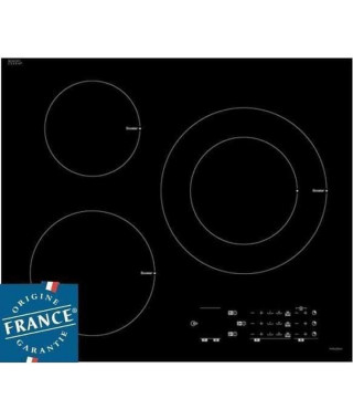 SAUTER SPI6361B - Table de cuisson induction - 3 zones - 7200 W - L 60 x P 52 cm - Revetement verre - Noir