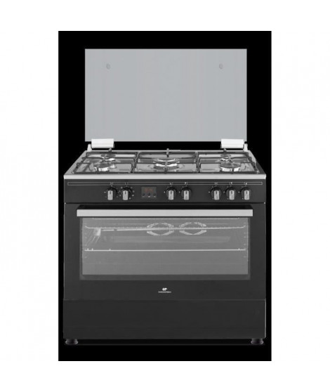 CONTINENTAL EDISON Cuisiniere piano four multifonctions catalyse 100L affichage digital L90 xH85 cm  NOIR MAT ET INOX