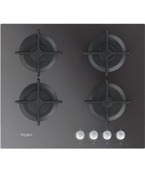 WHIRLPOOL - Table gaz verre miroir - 60 cm