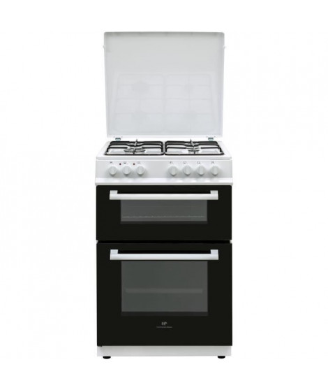 Cuisiniere gaz 60x60 Double fours électrique Multi cata + CN - 4 feux blanc