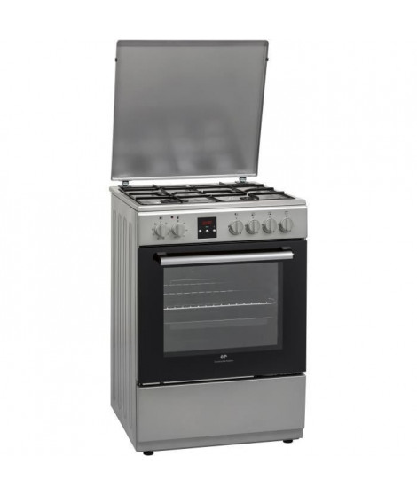 CONTINENTAL EDISON - CECG6065FCS - Cuisiniere mixte - 4 feux gaz - four électrique 65L - L60cm - silver