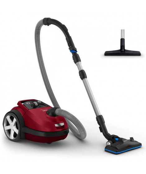 PHILIPS FC8781/09 Aspirateur avec sac Performer Silent - Silencieux 66dB - Brosse Triactive Pro - Rouge