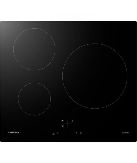 SAMSUNG NZ63M3NM1BB/UR - Table de cuisson induction - 3 zones - 7200 W - L59 x P57 cm - Revetement verre - Noir