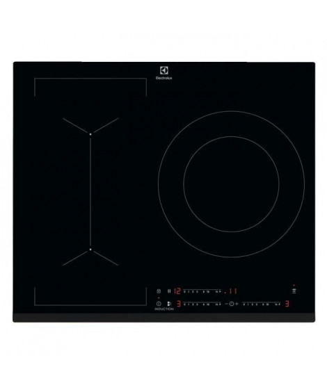 ELECTROLUX LIV633 - Table de cuisson induction - 3 zones - 7350 W - L 59 x P 52 cm - Revetement verre - Noir