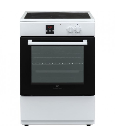 CONTINENTAL EDISON - Cuisiniere induction 3 zones - four multifonction catalyse 65L - programmateur digital - BLANC