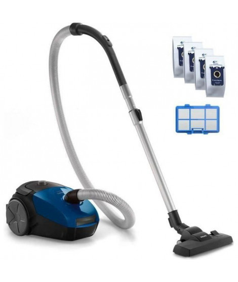 PHILIPS FC8245/09 Aspirateur traîneau avec sac PowerGo - 750W - 77 dB - A - Bleu foncé