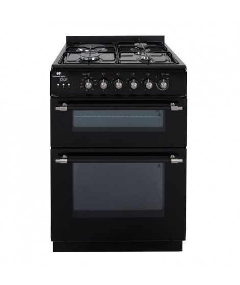 Continental Edison - Cuisiniere mixte 3 + 1, 60 x60 - 3 foyers gaz +  électrique - 2 fours ( 56L + 28L)