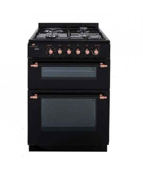 Continental Edison - Cuisiniere mixte 3 + 1, 60 x60, 3 foyers gaz + électrique - 2 fours ( 56L + 28L)