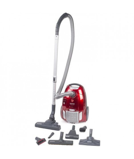 HOOVER TE70_TE75 TELIOS PLUS Aspirateur traineau avec sac  - Perfect 4A - 66 dBA - 700 W - Rouge