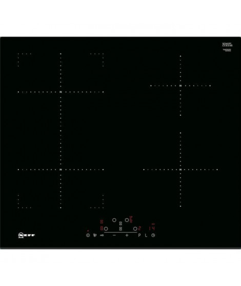 NEFF T46FD53X2 Table de cuisson a induction - 4 foyers - 6900W - 51 x 592 x 522 - Noir