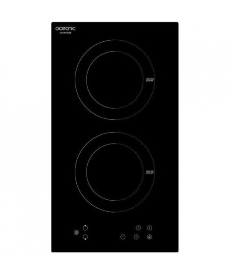 OCEANIC Plaque de cuisson induction encastrable - 2 zones - 2 boosters - L28,8xP52cm - Revetement verre - Noir