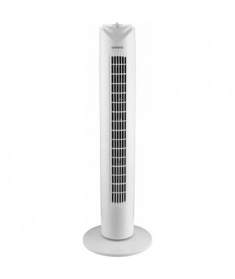 OCEANIC Ventilateur colonne 81 cm - 45 watts - 3 vitesses - Oscillant - Minuterie - Blanc