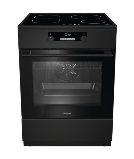 HISENSE Cuisiniere table induction HI65222BB - 4 foyers dont 2 bridgeables - four électrique - catalyse - 71L - Classe A