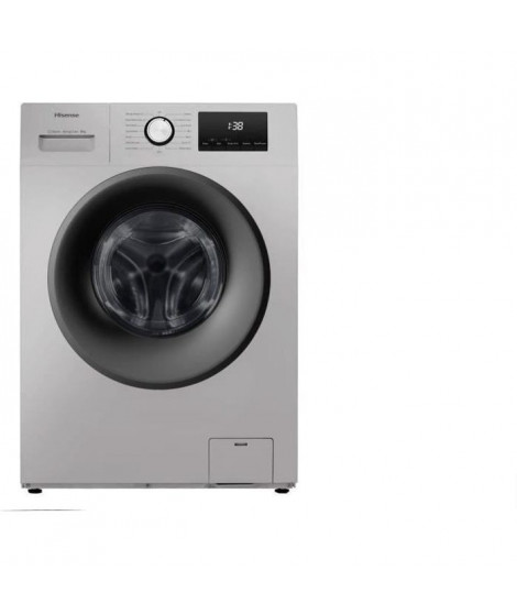 Lave-linge hublot HISENSE WFPV9014EMS - 9 kg - Largeur 60 cm - 1400 tours/min - Silver