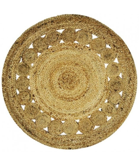 Tapis Funny Rosace - Ø 70 cm - Naturel