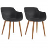 THEA Lot de 2 chaises de salle a manger - Style scandinave - Noir - L 56 x P 57 x H 79 cm