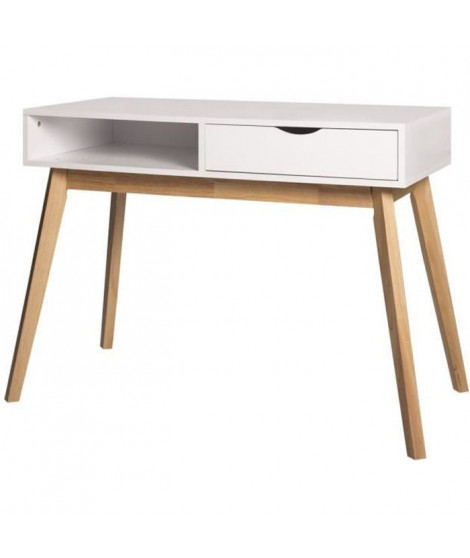 SINGLE Bureau 1 tiroir - Blanc - L 100 x P 50 x H 77 cm