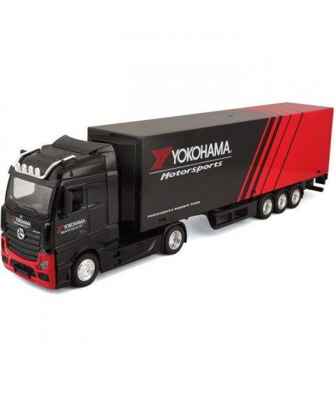 1/43 STREET FIRE - Camion avec remorque Mercedes Benz Actros  Yokohama - Rouge et Noir