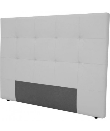 Tete de lit 165 x 120 cm - Simili Blanc - Pour couchage 140 et 160 - HERA